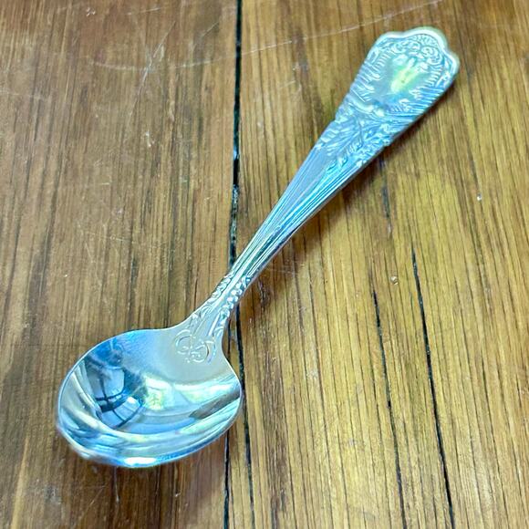 Vintage Japan Nickel Silver Demitasse Flatware Spoon 4.25" - Picture 7 of 11